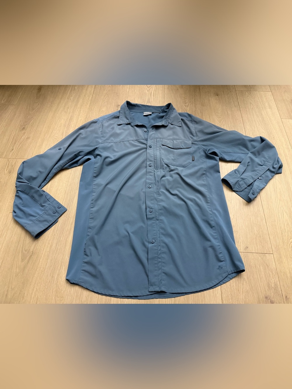 Columbia Omni-Shade Blue Long Sleeve Shirt Size Large Men’s